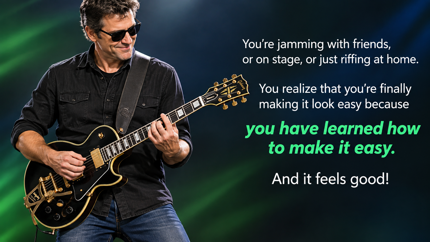 Guitarist Jamming Under Stage Lights